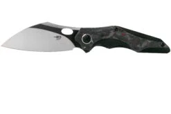 Bestech Nogard BT2105D Black Titanium, Red Marble Carbonfiber Couteau De Poche, Kombou Design