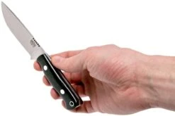 Bark River Bravo Necker II CPM 154CM, Black Canvas Micarta, Brown Sheath -Couteausuisse Magasin BRK07 002BRKC 06 bark river brk07 002brkc 06