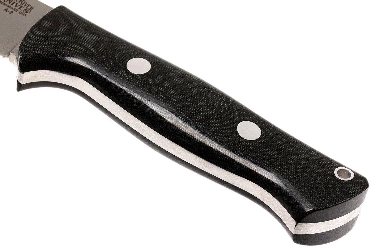 Bark River Bravo 1 A2 FHG Rampless, Black Linen Micarta, Brown Sheath 6 Bark River Bravo 1 A2 FHG Rampless, Black Linen Micarta, Brown Sheath – Image 4