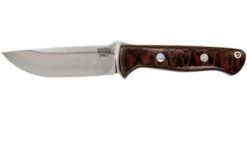 Bark River Bravo 1 CPM 3V, Burgundy Snakeskin Micarta, Brown Sheath