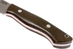 Bark River Kalahari Hunter A2, Green Canvas Micarta, Red Liners, Brown Sheath -Couteausuisse Magasin BRK12 112GNCRL 04 bark river brk12 112gncrl 04