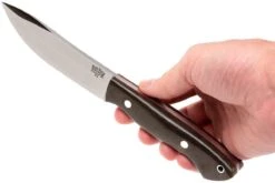 Bark River Kalahari Hunter A2, Green Canvas Micarta, Red Liners, Brown Sheath -Couteausuisse Magasin BRK12 112GNCRL 06 bark river brk12 112gncrl 06