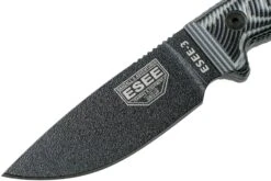 ESEE Model 3 Black Blade 3D Grey-Black G10 Couteau De Survie 3PMB-002 étui Noir + Clip De Poche 11 ESEE Model 3 Black Blade 3D Grey-Black G10 Couteau De Survie 3PMB-002 étui Noir + Clip De Poche -Couteausuisse Magasin EE 3PMB 002 03 esee knives