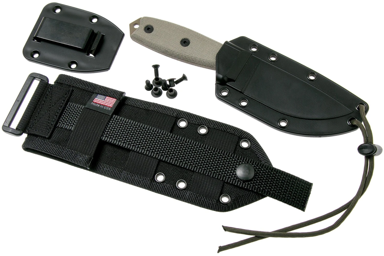 ESEE Model 3 Dark Earth Blade, Grey Handle 3P-MB-DE Avec étui + Clip Et MOLLE-back 9 ESEE Model 3 Dark Earth Blade, Grey Handle 3P-MB-DE Avec étui + Clip Et MOLLE-back – Image 7