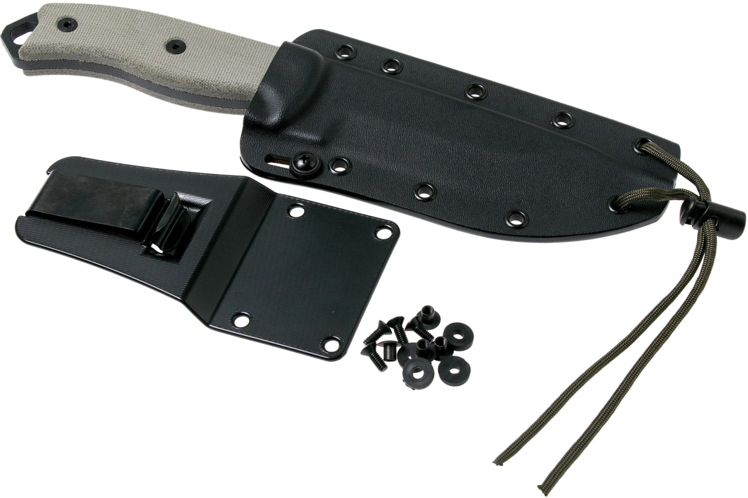 ESEE Model 5 Black Blade, Desert Tan Handle 5P-BK Avec étui Kydex + Clip Ceinture 9 ESEE Model 5 Black Blade, Desert Tan Handle 5P-BK Avec étui Kydex + Clip Ceinture – Image 7