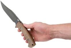 Rick Hinderer Ranch Bowie Natural Canvas Micarta, Battle Black, Couteau Bowie -Couteausuisse Magasin HRK TRB BB NM 06 rick hinderer knives