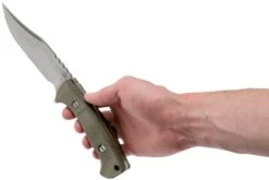 Rick Hinderer Ranch Bowie Green Canvas Micarta, Stonewashed, Couteau Bowie -Couteausuisse Magasin HRK TRB SW GM 06 rick hinderer knives