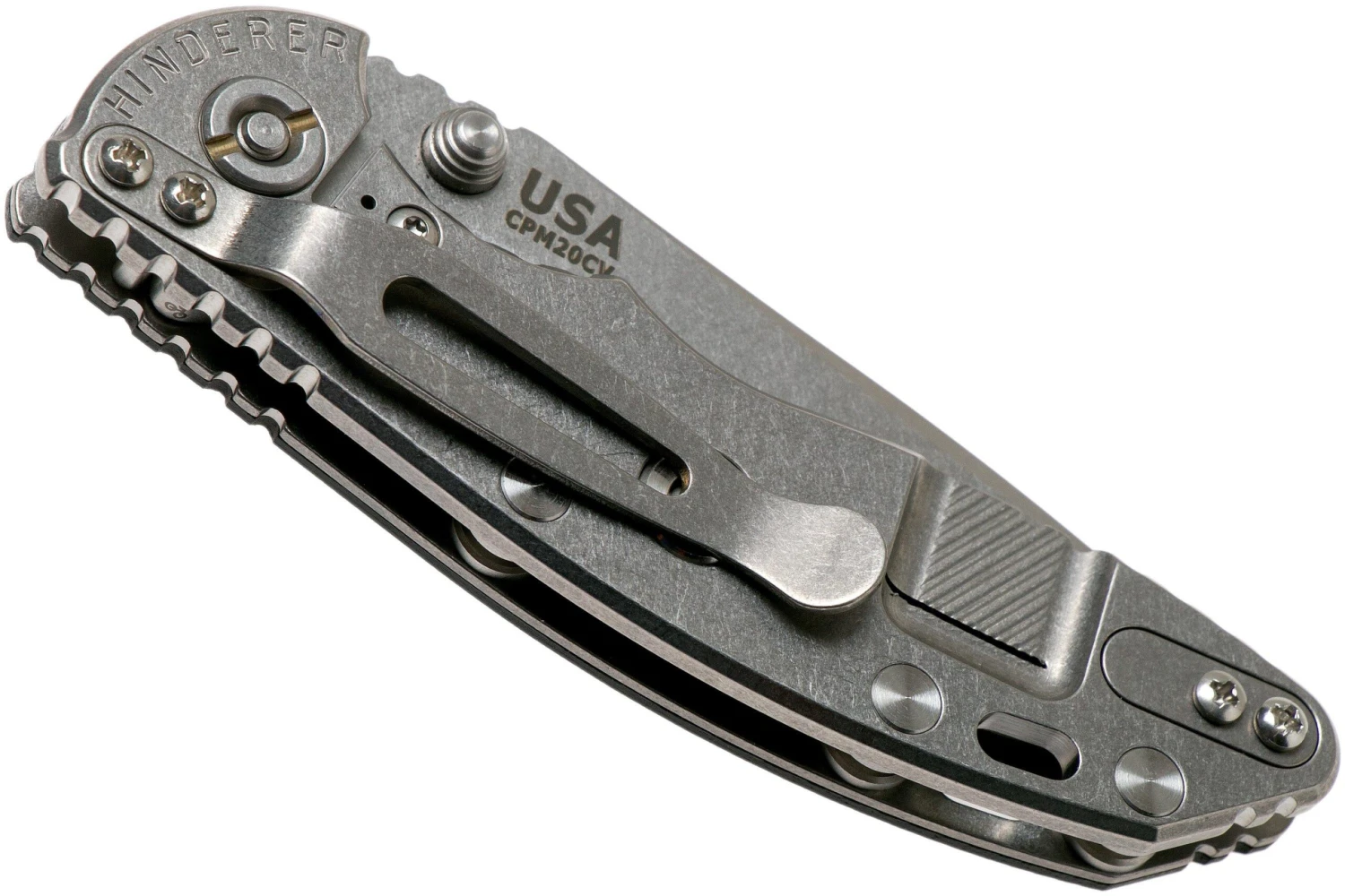 Rick Hinderer XM18 3.0” Spearpoint Non-Flipper CPM 20CV Black G10 Couteau De Poche 6 Rick Hinderer XM18 3.0” Spearpoint Non-Flipper CPM 20CV Black G10 Couteau De Poche – Image 4