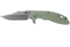 Rick Hinderer XM-18 3.5 Bowie 20CV Stonewash, Transparant Green G10 Couteau De Poche