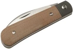Jack Wolf Laid Back Jack, Natural Canvas Micarta LAIDB-01-NAT Couteau De Poche Slipjoint -Couteausuisse Magasin JW LAIDB 01 NAT 06 jackwolf
