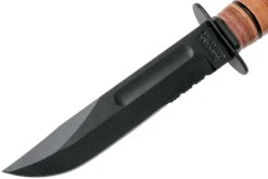 KA-BAR Short USMC 1252 Couteau à Lame Fixe Partiellement Dentelé, étui En Cuir -Couteausuisse Magasin KA1252 03 ka bar