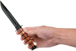 KA-BAR Short USMC 1252 Couteau à Lame Fixe Partiellement Dentelé, étui En Cuir -Couteausuisse Magasin KA1252 06 ka bar