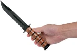 KA-BAR USMC 5018 Partiellement Dentelé, Cuir, étui En Plastique -Couteausuisse Magasin KA5018 06 ka bar