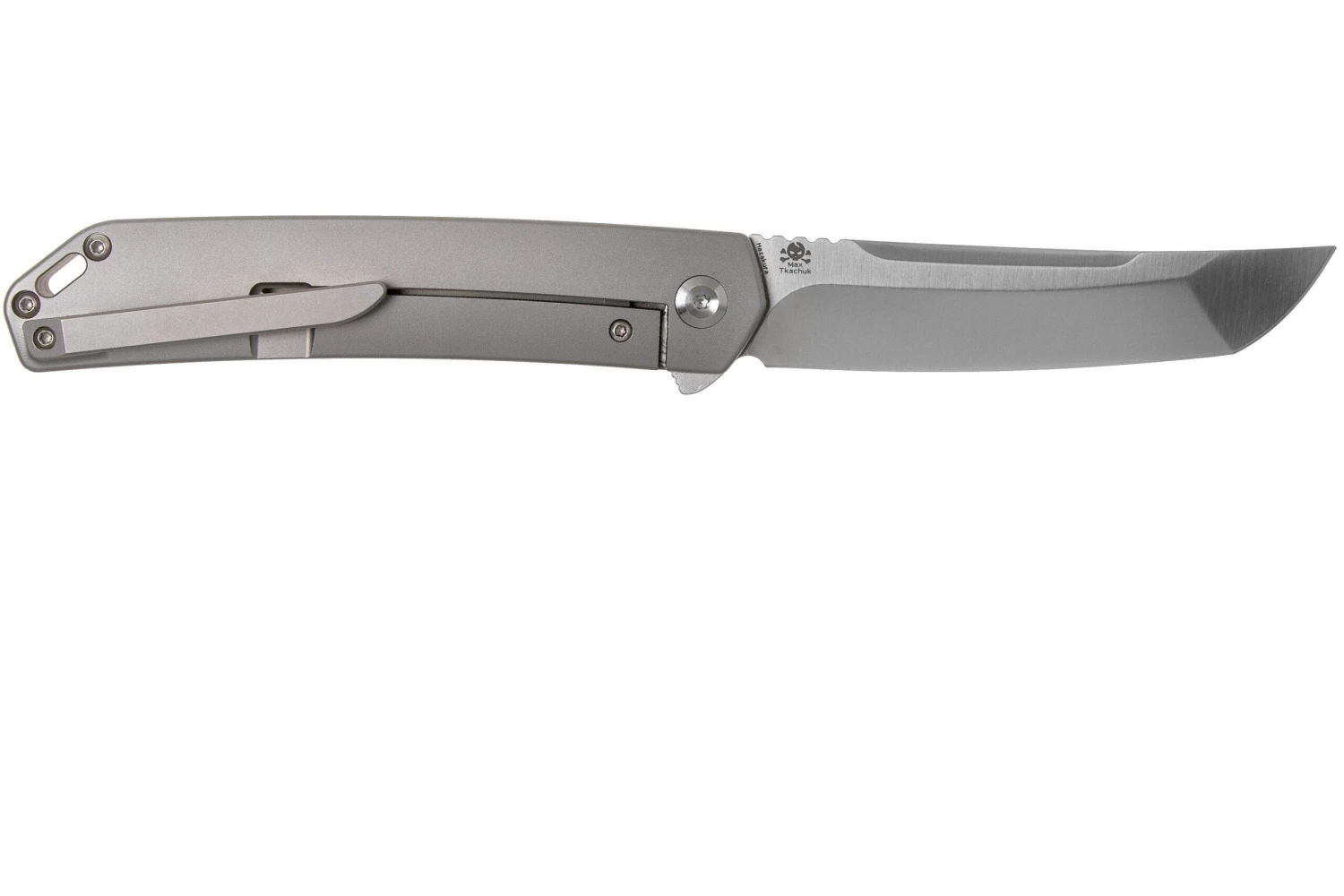 Kansept Hazakura K1019A2 Satin Tanto, Titanium Timascus Couteau De Poche, Max Tkachuk Design 4 Kansept Hazakura K1019A2 Satin Tanto, Titanium Timascus Couteau De Poche, Max Tkachuk Design – Image 2