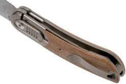 Kansept Reverie K2025A7 Stonewashed, Brown Micarta Couteau De Poche, Justin Lundquist Design -Couteausuisse Magasin KSK2025A7 05 kansept