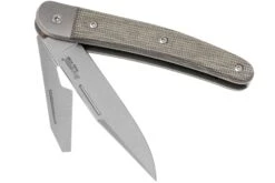 LionSteel Jack 2 Green Canvas Micarta JK2 CVG Couteau De Poche