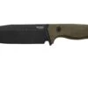 Lionsteel T6 Old Black, Green Canvas Micarta T6B-CVG Couteau Fixe