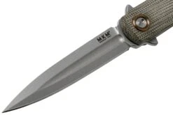 MKM Flame Dagger FL02-GCT Green Canvas Micarta Couteau De Poche, Michael Zieba Design -Couteausuisse Magasin MMK FL02 GCT 03 mkm knives