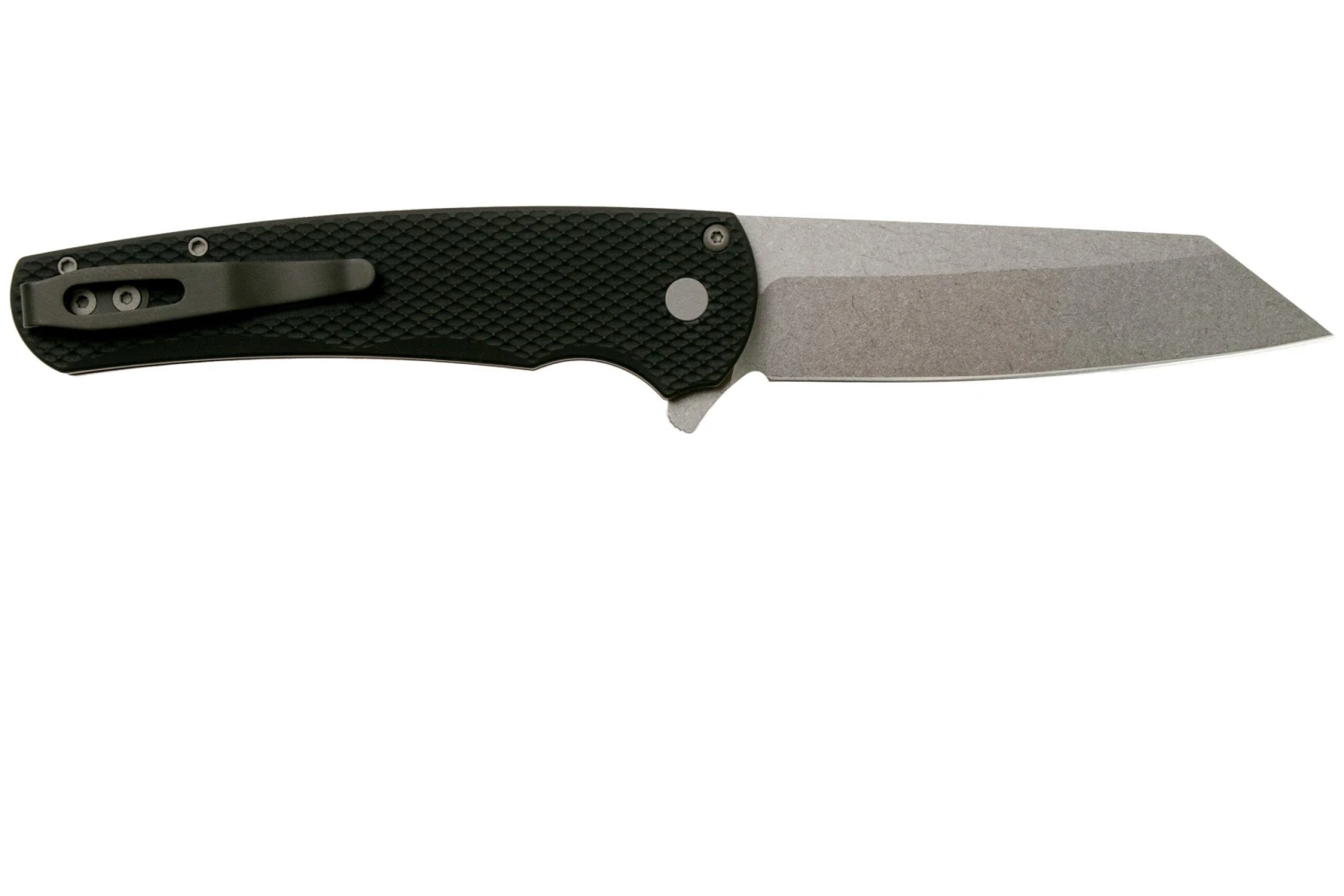 Pro-Tech Malibu 5205 Stonewashed 20CV Reverse Tanto, Black Textured Aluminum Couteau De Poche 4 Pro-Tech Malibu 5205 Stonewashed 20CV Reverse Tanto, Black Textured Aluminum Couteau De Poche – Image 2