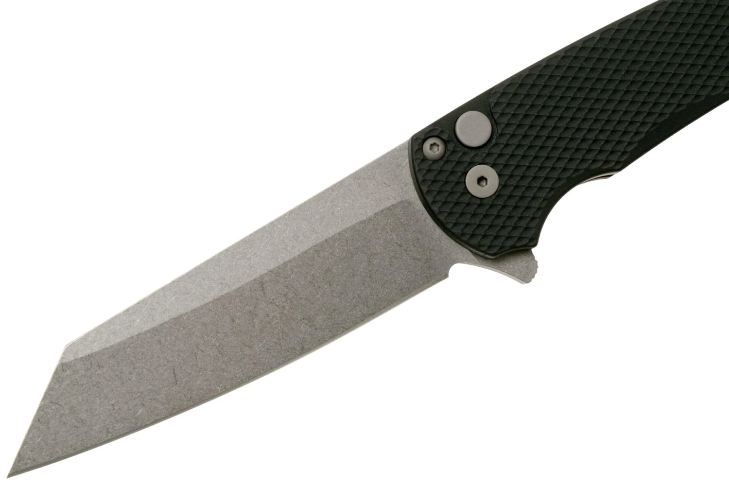 Pro-Tech Malibu 5205 Stonewashed 20CV Reverse Tanto, Black Textured Aluminum Couteau De Poche 5 Pro-Tech Malibu 5205 Stonewashed 20CV Reverse Tanto, Black Textured Aluminum Couteau De Poche – Image 3