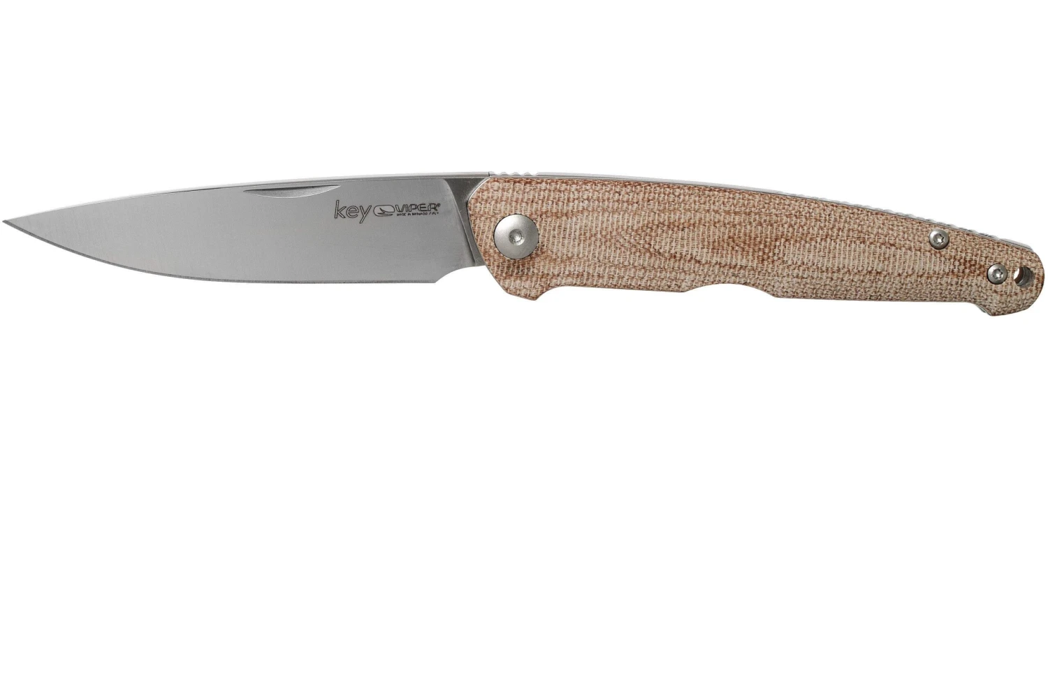 Viper Key V5976CN Natural Canvas Micarta Couteau De Pohce, Jesper Voxnaes Design 3 Viper Key V5976CN Natural Canvas Micarta Couteau De Pohce, Jesper Voxnaes Design