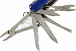 Victorinox Swisschamp Transparent Bleu 1.6795.T2 Couteau Suisse -Couteausuisse Magasin VT1 6795 T2 03 victorinox swisschamp 33 blauw transparant vt1 6795 t2 d3