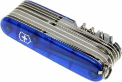 Victorinox Swisschamp Transparent Bleu 1.6795.T2 Couteau Suisse -Couteausuisse Magasin VT1 6795 T2 08 victorinox swisschamp 33 blauw transparant vt1 6795 t2 d8