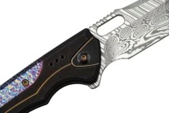WE Knife Exciton Black Titanium Flamed Titanium, Heimskringla Damasteel WE22038A-DS1 Limited Edition, Couteau De Poche -Couteausuisse Magasin WKWE22038A DS1 05 weknife