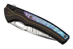 WE Knife Exciton Black Titanium Flamed Titanium, Heimskringla Damasteel WE22038A-DS1 Limited Edition, Couteau De Poche -Couteausuisse Magasin WKWE22038A DS1 06 weknife