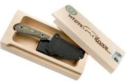 White River Knives M1 Caper Black & OD Linen Micarta Couteau à Lame Fixe, étui Kydex -Couteausuisse Magasin WRCPR LBO 08 white river knives